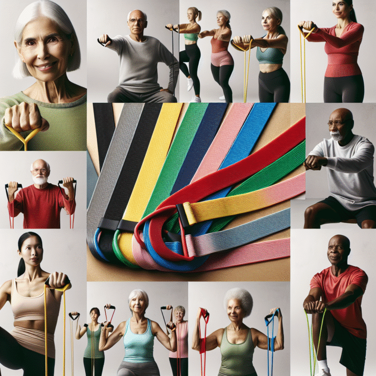 Faixas elásticas para exercícios funcionais de idosos