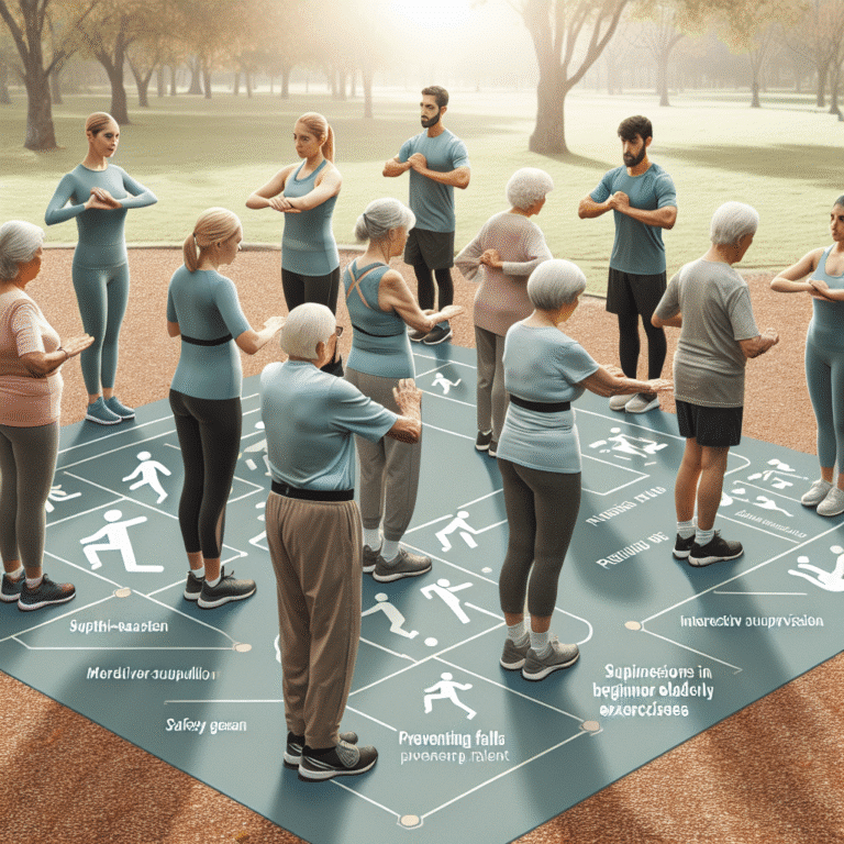 Exercícios preventivos para quedas em idosos iniciantes