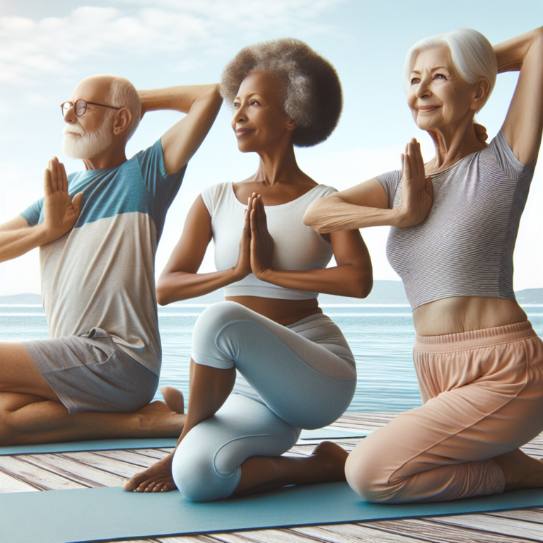 Alongamentos inspirados no yoga para flexibilidade na terceira idade